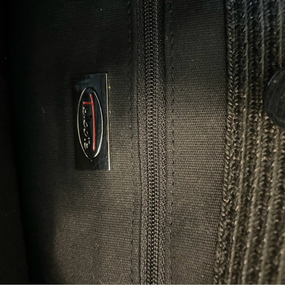 Talbots Black Straw Bag with Beaded Handles NWOT - Picture 4 of 6